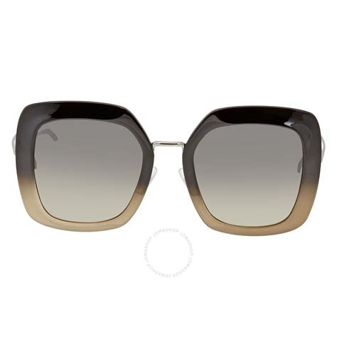 Fendi Tropical Shine Grey Shaded Oversized Ladies Sunglasses 